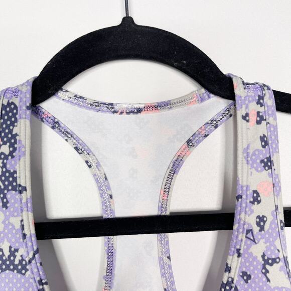 Ivivva by Lululemon Girls 12 Purple Camo Print Scoop Neck Racerback Tank Top - Picture 5 of 7